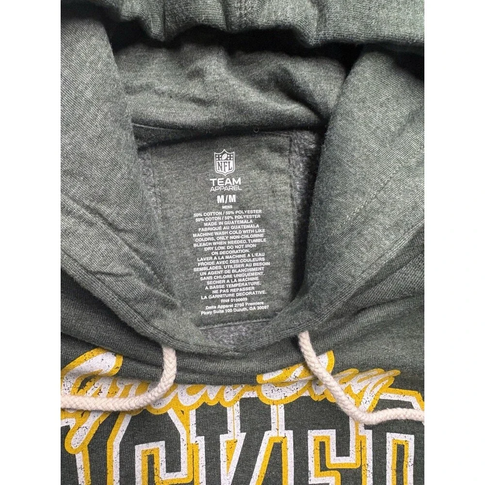 NFL Team Apparel Green Bay Packers Pullover Hoodie Sweatshirt Men's Medium Green